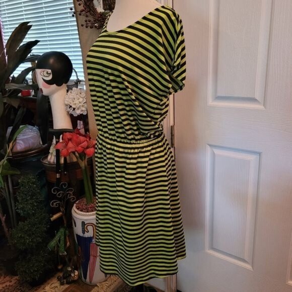 2 Bundle Ellen Tracy Dress Blue Green Black Medium Summer Cottagecore Summer - Picture 8 of 11